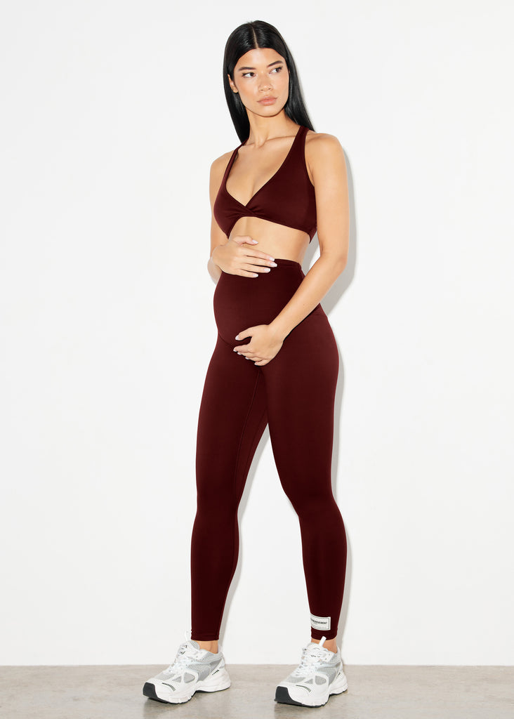 Burgundy Activewear Maternity Leggings