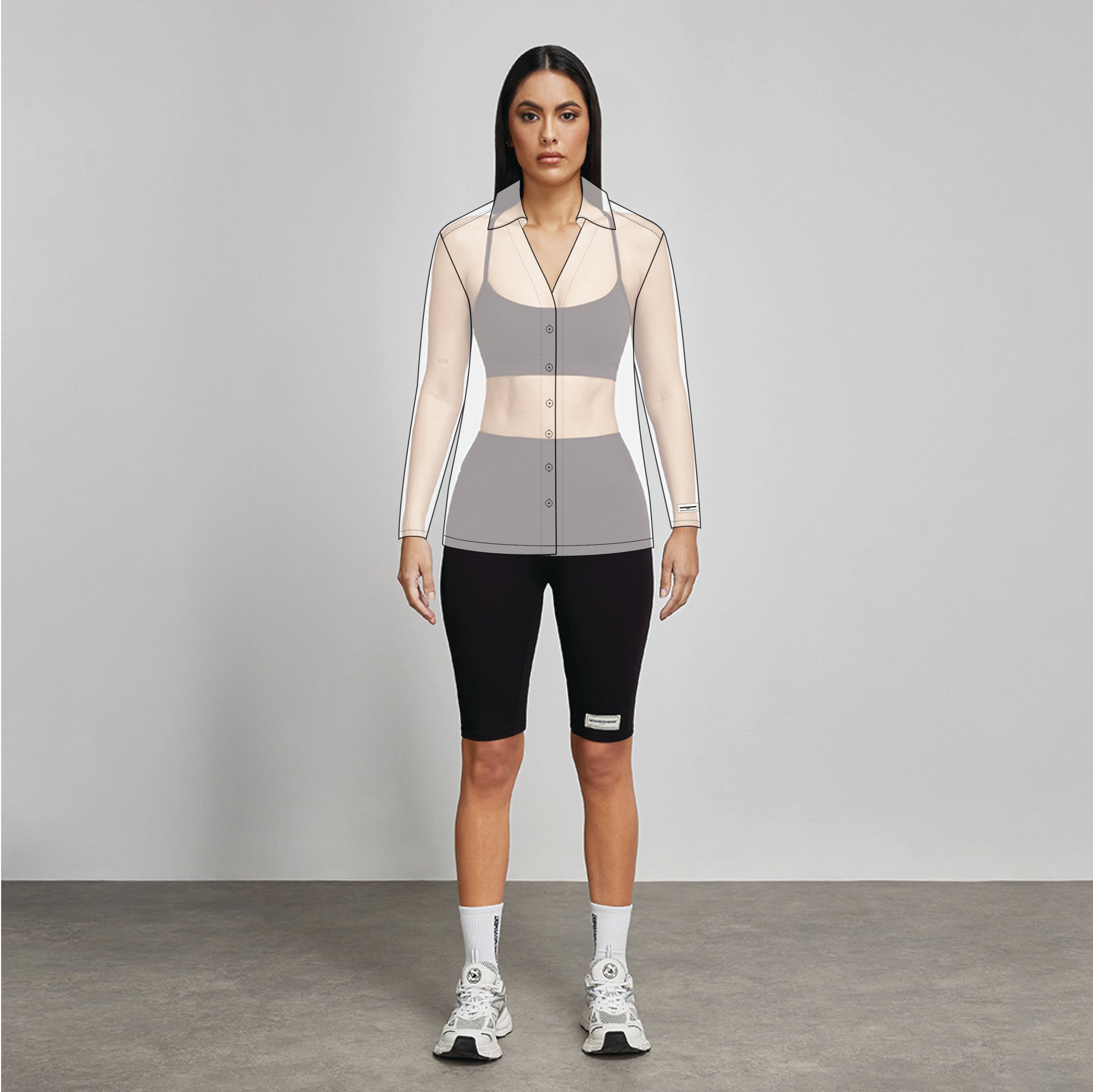 Tape Long-Sleeve Crop Giving – Streetwear The Active I Movement Top & Softskin100©